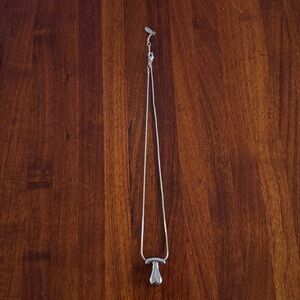 Elegant Silver Necklace, bubble letter T initial charm necklace